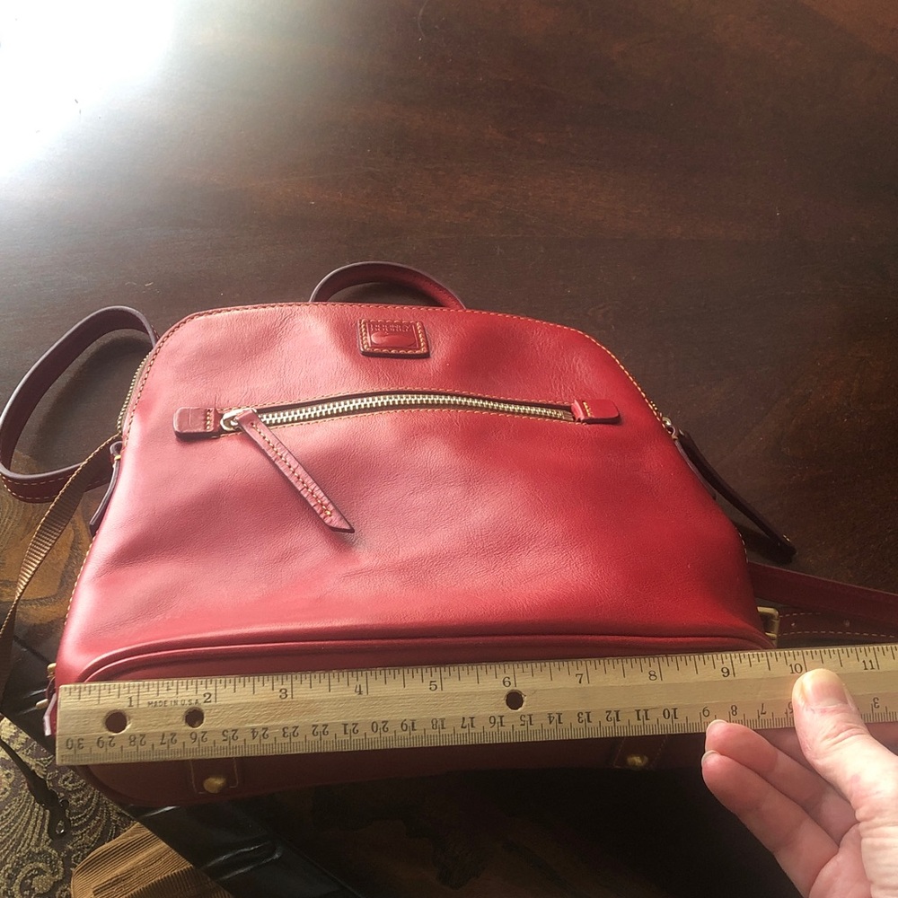 Dooney & Bourke Red Florentine Leather Zip Pod Backpack - Picture 9 of 11